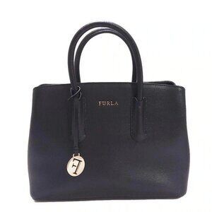 Auth FURLA - Black Leather Handbag